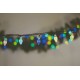 ȘIR LUMINOS CRISTALE 6m, 30 CRISTALE MULTICOLOR, CU CABLU VERDE