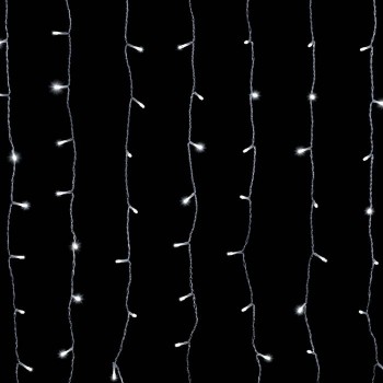 ȚURȚURI DECOR CRYSTALLINE 143 LED, 1.2x1.2m, ALB RECE, CABLU TRANSPARENT